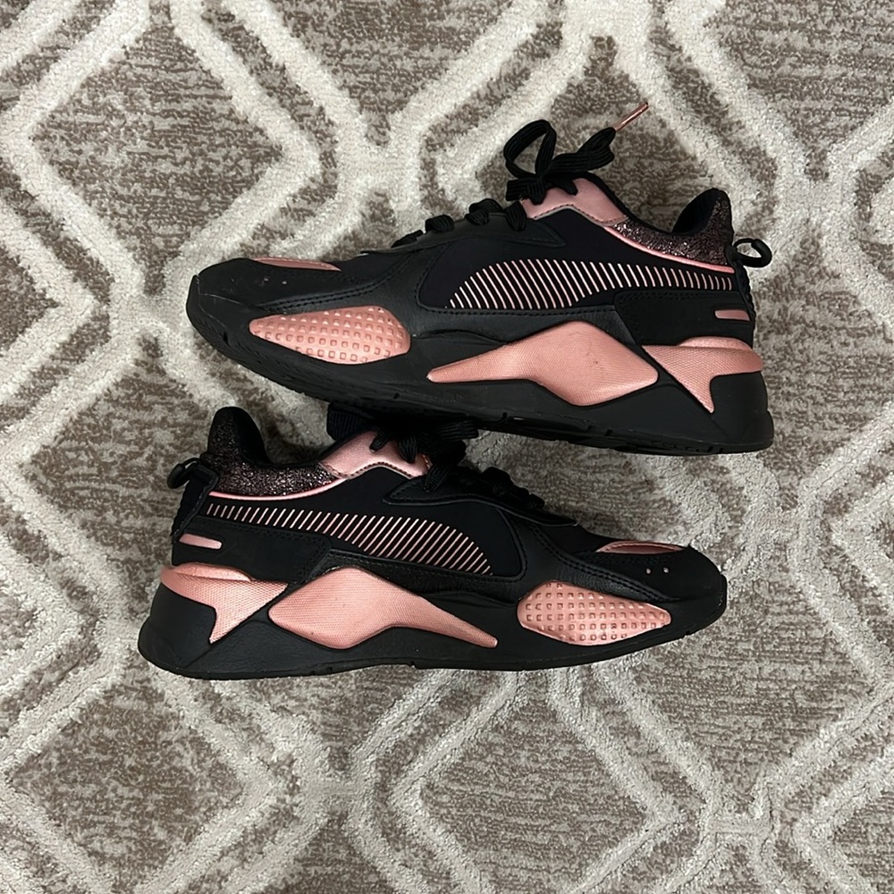 Puma RS-X Collection Black/Rose Women Running Sneakers/ Size 7.5/ Like New